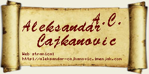 Aleksandar Čajkanović vizit kartica